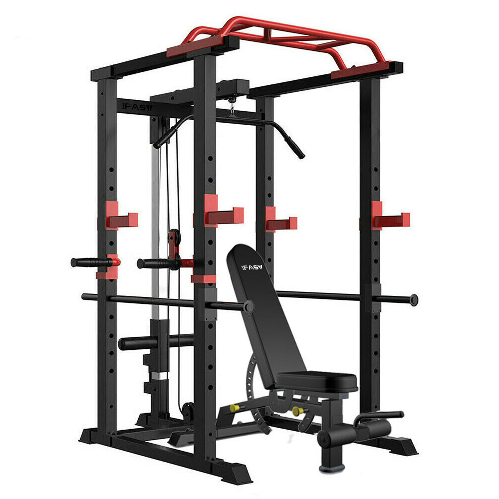 Multi-functional Power Cage Home Adjustable Pullup Squat Rack Capacity Comprehensive Fitness Barbell Rack